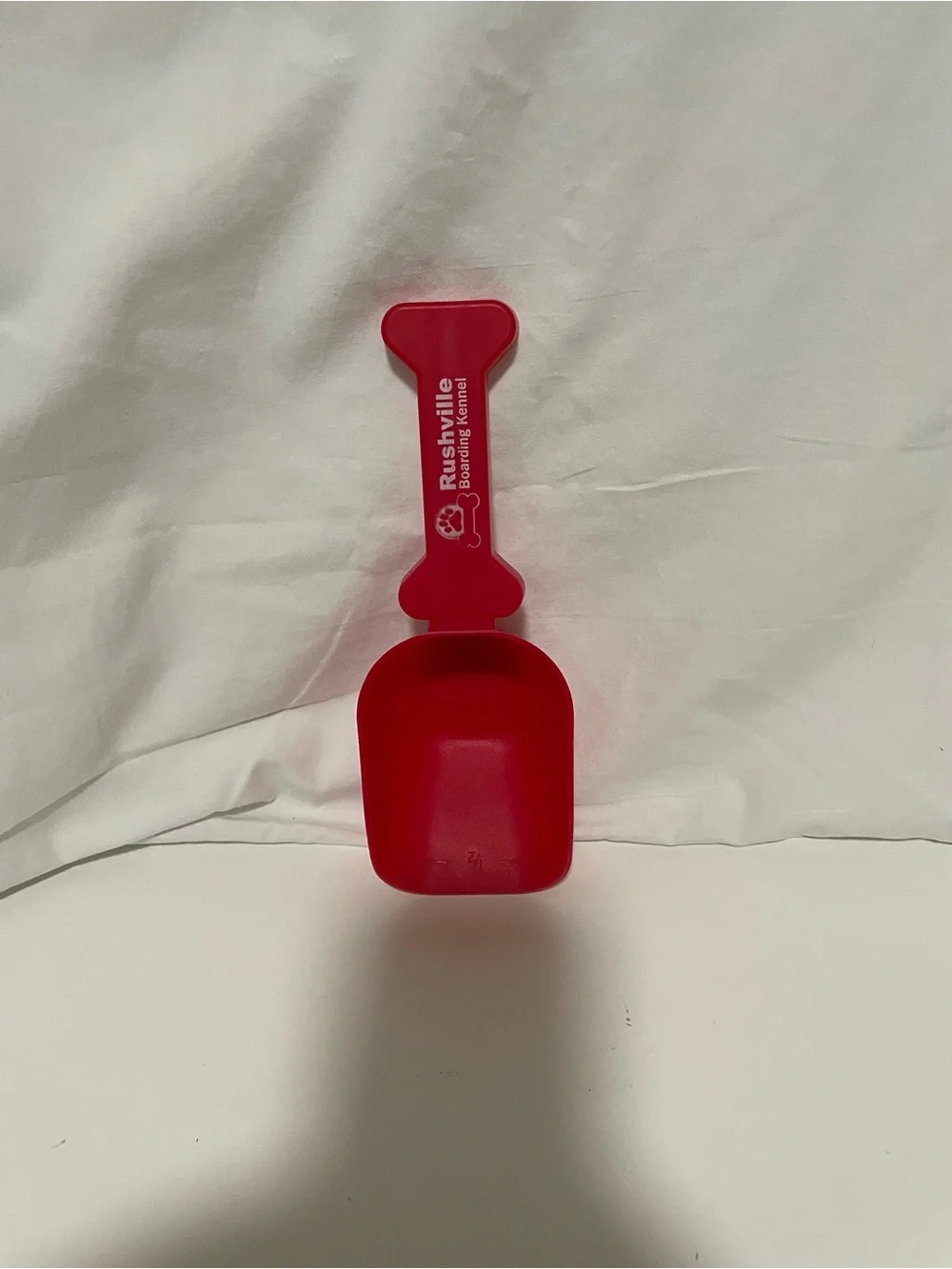 Red Pet Food Scoop with Bone Handle